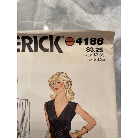 Butterick Vintage Cut Misses Dress and Belt Size 14 Pattern No 4186 - Picture 3 of 8